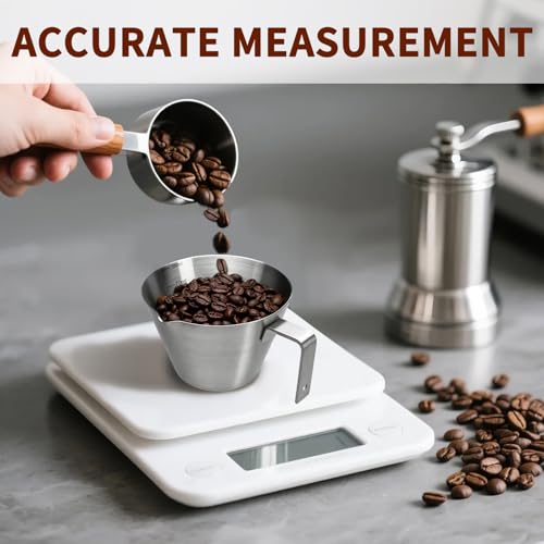Vaso medidor espresso acero inox 100 ml con mango miniatura 3