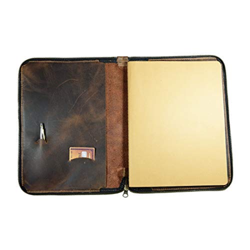 image for Hide & Drink, Rustic Durable Leather Zippered Journal Cover for Molesk