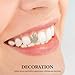 HANABASS Single Tooth Grill Hip Hop Teeth Cap with Pattern Gold Plated Fashion Accessory for Men and Women Concert Party Mouth Bling
