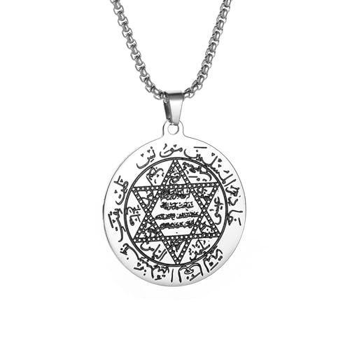 Collier hébreu étoile de David pour homme, amulette juive aux finitions artisanales