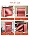 VEVOR Metal Tool Box, 8.6-inch, Portable Metal Tool Box with 5 Drawers, Small Tool Chest with EVA Liners and PP Feet Pads, Heavy-Duty Steel With Ball Bearing Opening and Powder Coated Finish, Red