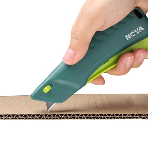 Image of Nova Smart-retracting Squeeze Trigger Knife, Safety Box Cutter, Utility Knife, Ambidextrous Design, Replaceable and Durable Blade, Ideal for Cutting Boxes