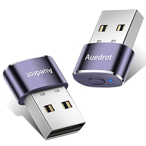 AUEDROT Mouse Jiggler Undetectable Metal USB Mouse Mover with Switch Button, Automatic Mini Mouse Shaker with 2 Jiggle Modes, Plug and Play, Keep Computer/Laptop Awake, Purple, 2 PCS