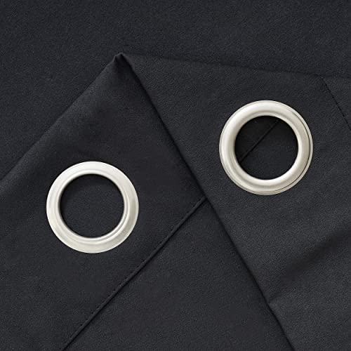 Pom Pom Blackout Curtains 100% Room Darkening Curtains 84 Inches Length For Solid Energy Efficient Noise Reducing Grommet Window Drapes For Living Room Bedroom 52 Inches Wide, 52" X 84" 2 Panels #TOP4