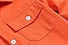 SANGTREE Mens & Boys 100% Cotton Button Down Shirts Long Sleeves with Double Chest Pockets,2 Years- Adult 4XL, Cotton Orange, XXXXL #4