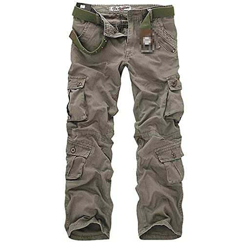 Pantalon cargo jaune pour homme style militaire coupe ample taille 34