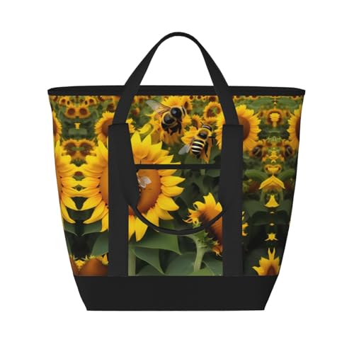 Sac de courses isotherme tournesol pour pique-nique et marché