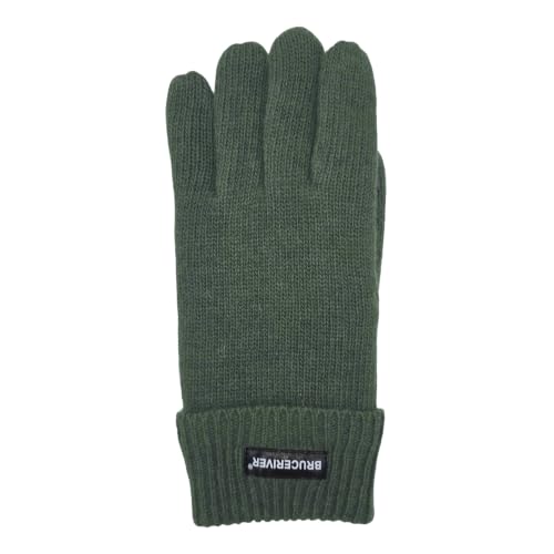 Image of BRUCERIVER Men's Pure Wool Knitted Gloves | Insulated Fleece Lining