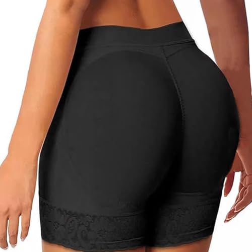 XIWCAFC dames butt lifter tailleversterker shapewear met 2 uitneembare heuppads po push up buikweg onderbroek broek shape figuurvormend korsetbroek korte broek ondergoed onderbroek, zwart, XL
