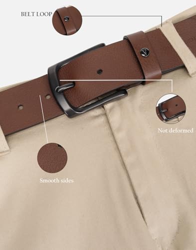 Image of Men Brown Textured Formal Belt