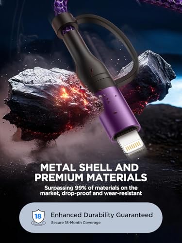 Image of USB C to Lightning Cable, 60W 4 in 1 Fast Charging Cable Apple MFi Certified USB A to Lightning Cord Nylon 6ft USB C to USB C Charger Cord for iPhone 17 16 15 14 Pro /iPad /Samsung S25 /MacBook /Switch 2