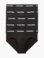 Calvin Klein Men's Cotton Stretch Hip Briefs, Black, X-Large (Pack of 5)