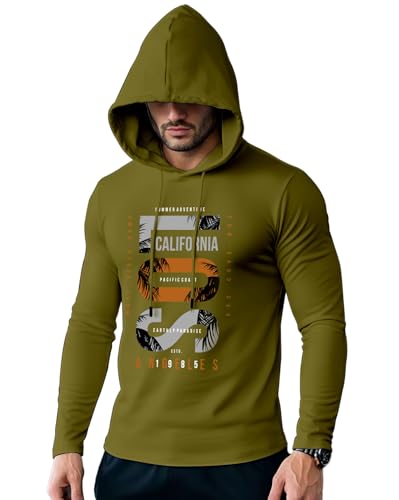 Image of AUSK Men's Full Sleeve Hooded T-Shirt - The Ultimate Cotton Blend Comfort || Hoodies for Mens