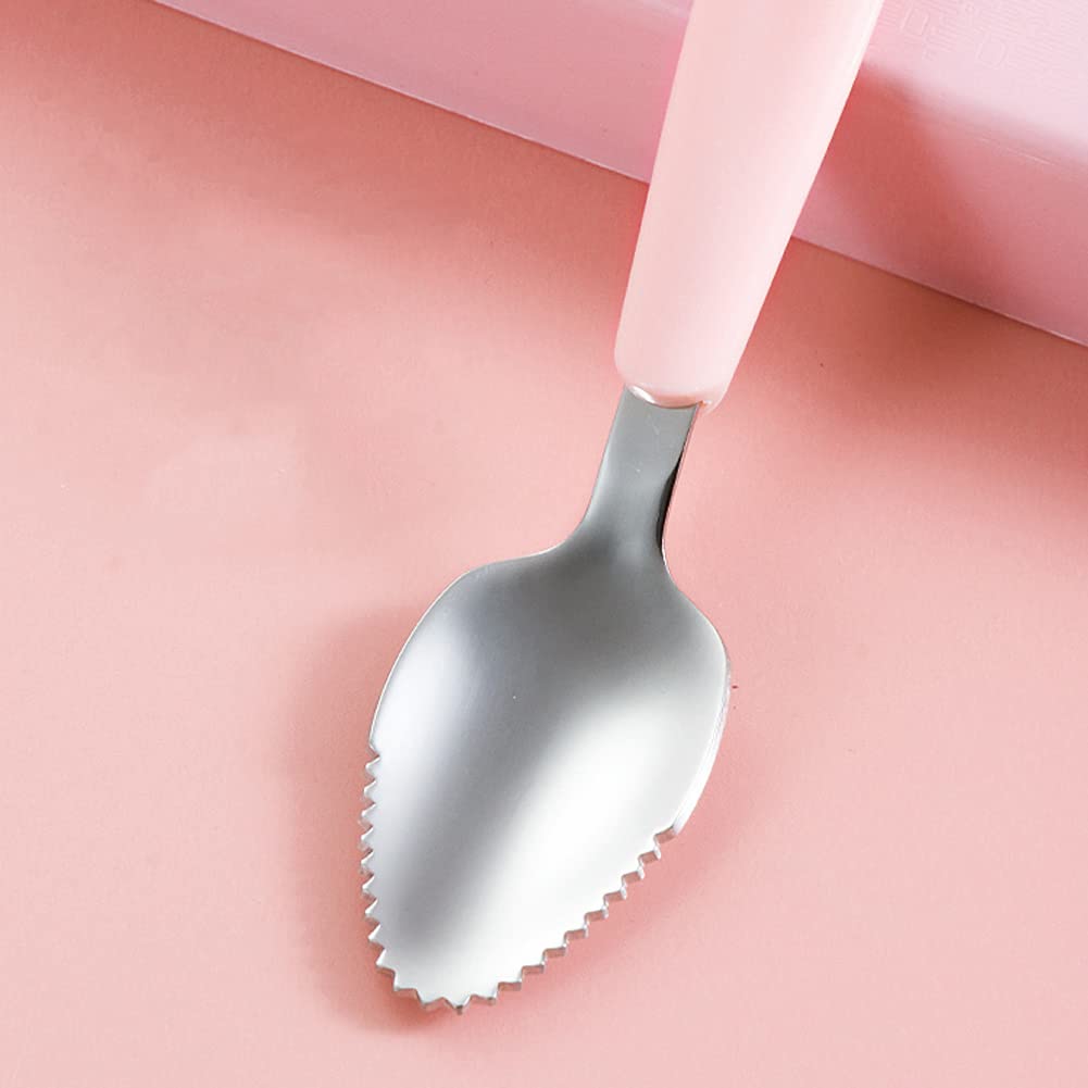 Bowiemall Double Head Baby Spoon Silicone Soft Baby Fruit Scraping Mud Spoon Feeding Spoons Training Scrapping Fruits Children Babies for Gifts (Pink) - 19.5 Cm - Image 3 thumbnail