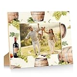 Cmizedevise Wine 4x6 Picture Frame Wine Barrel Vintage Wooden Board 4 by 6 Photo Frame for Wall and Tabletop Display Decor