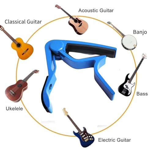 Image of Techtest Guitar Capo for Acoustic & Electric Guitar | Universal Capo Guitar for 6-String Quick Release Capo for Guitar Capo for Ukulele - Premium Metal Build - Acoustic Style