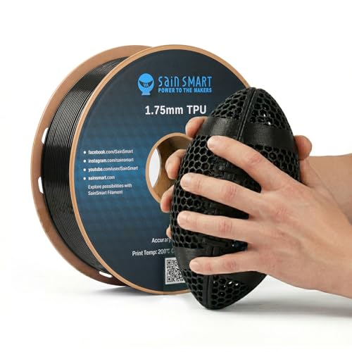 SainSmart TPU Filament 1.75mm, Upgrade 1KG (2.2 lbs) 95A Flexible TPU, ±0.05mm Accuracy, 3D Printer Filament, Compatible