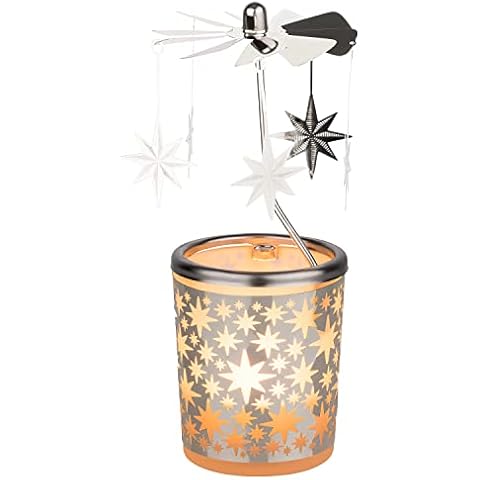 MaMeMi Lámpara de viento de cristal con carrusel Cover