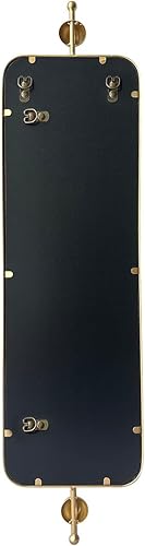 Miniatura 3 de Espejo arqueado dorado para decoración del hogar en espacios estrechos, marco rectangular de metal con esquinas redondeadas espejo para sala de