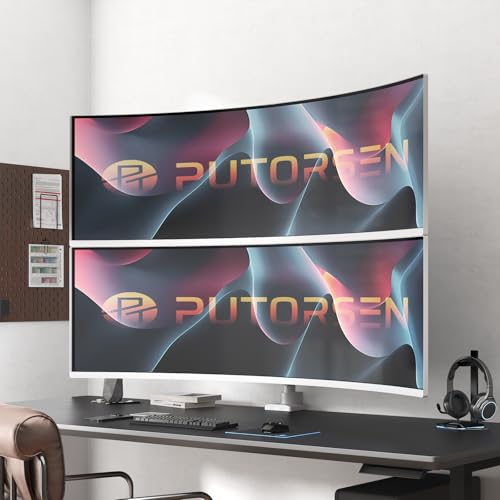 Support écran PC 2 écran idéal pour le multitâche et le télétravail sur grand bureau