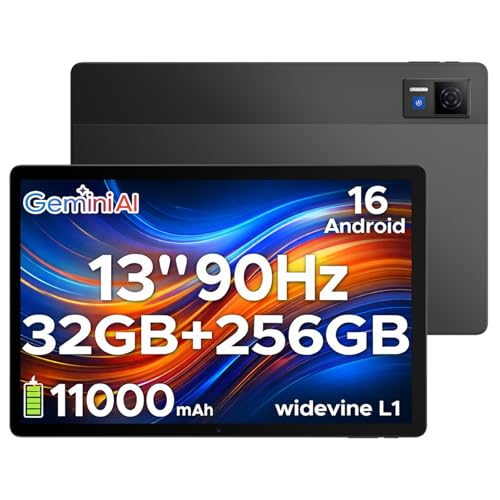 DOOGEE U13 (2026) 13 Inch Tablet, Newest Android 16 Tablet with Gemini AI, 32GB+256GB/2TB, 11000mAh, 2.2GHz Octa-Core Gaming Tablets, Quad Speakers | Netflix | 5G WiFi Android Tablets, 4-Year Warranty