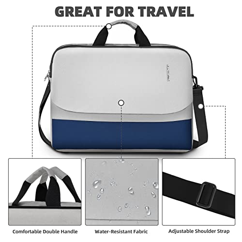 Image of 17-17.3 inch Laptop Briefcase Bag, Computer Case with Shoulder Strap Handle Bag for Men Women, Work Bag Business Travel Office Grey