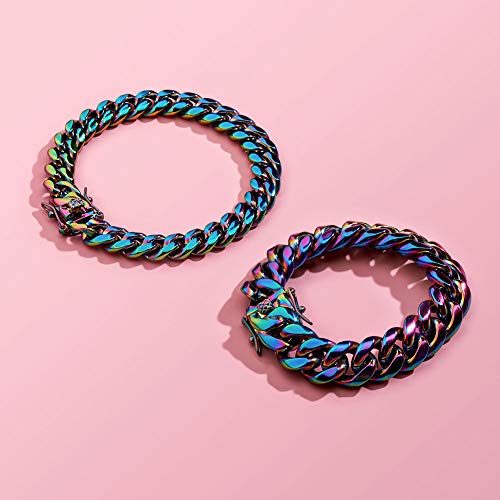 Pulsera de acero inoxidable estilo cubano unisex miniatura 6