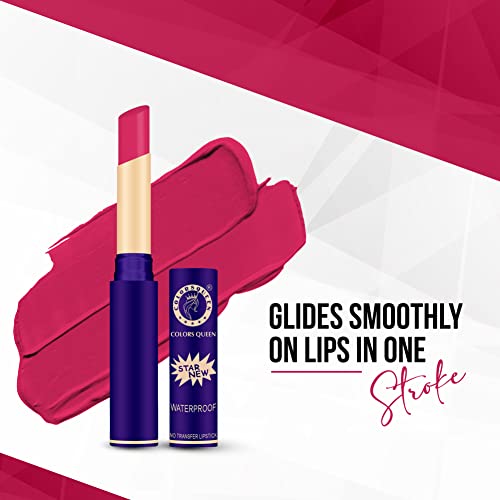 Image of Colors Queen Queen Lips Matte Lipstick | Long Lasting Lipstick Waterproof Highly Pigmented with Smooth Application | Smudge Proof Lipstick for Women (14 - Pink Berry)