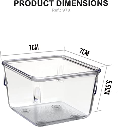 Image of Zollyss 4 Pcs Clear Plastic Clothes Drawer Organiser Trays, Multipurpose Drawer Storage Bins for Wardrobe, Closet, Vanity, Makeup & Office Desk, Clear