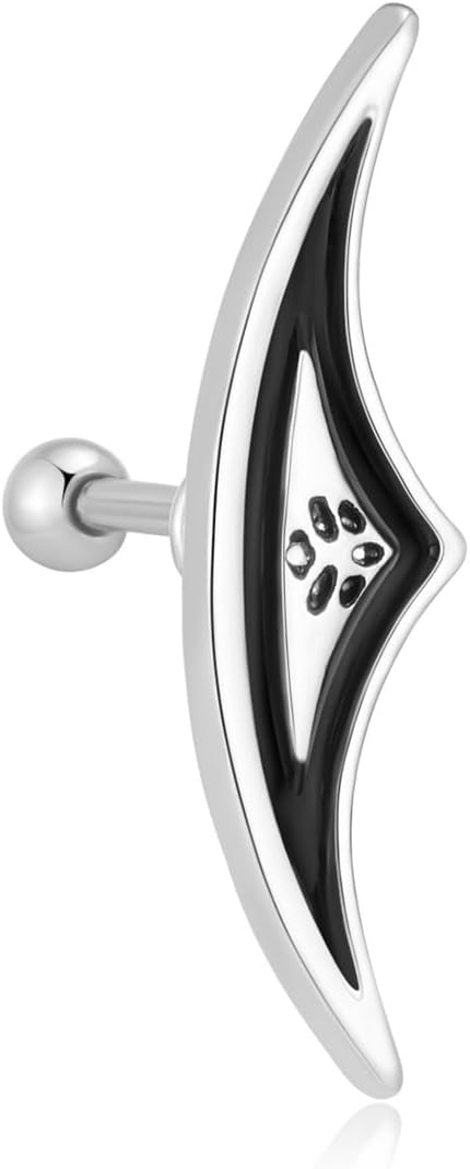 Boho Cartilage Helix Earring For Women, Halloween Gothic Punk Geometric Mandala Lotus Flower Hidden Helix Piercing Earrings Unique Personalized Gift Jewelry