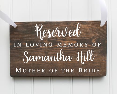 Handmade Wooden Reserved in Loving Memory Sign - Elegant Tribute for Special Occasions