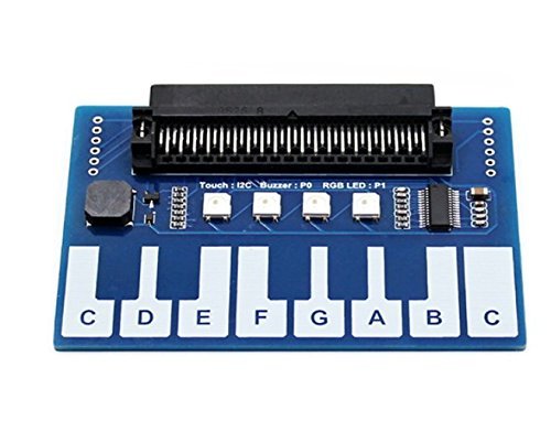MakerFocus BBC Microbit Accesories Mini Piano Module for BBC Micro:bit Board, Touch Keys to Play Music, Micro:bit Edge Connector Directly Pluggable, with RGB LED, Buzzer to Play Music