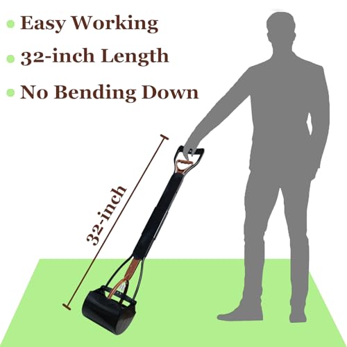 Pooper Scooper, Large Pooper Scooper for Dogs Heavy Duty, Dog Pooper Scooper with Long Handle & High Strength Durable Spring, Foldable Dog Poop Pick Up (32-inch) (Brown(Bottom Seamless)) Pooper Scooper, Large Pooper Scooper for Dogs Heavy Duty, Dog Pooper Scooper with Long Handle & High Strength Durable Spring, Foldable Dog Poop Pick Up (32-inch) (Brown(Bottom Seamless))