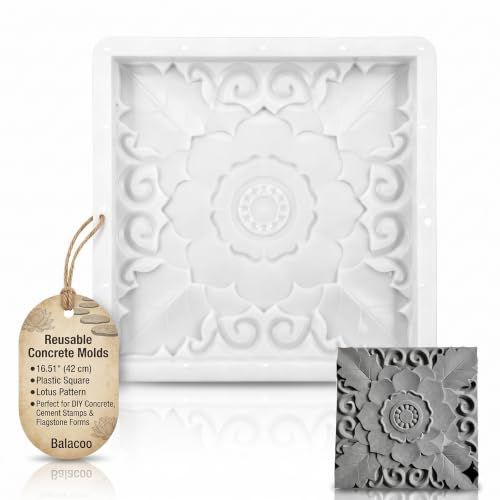 Balacoo Reusable Concrete Molds for Walkways, Large Plastic Square Paver