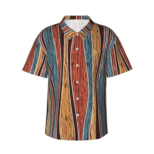Chemise hawaïenne EdWal rayures colorées et son short d été assorti pour homme