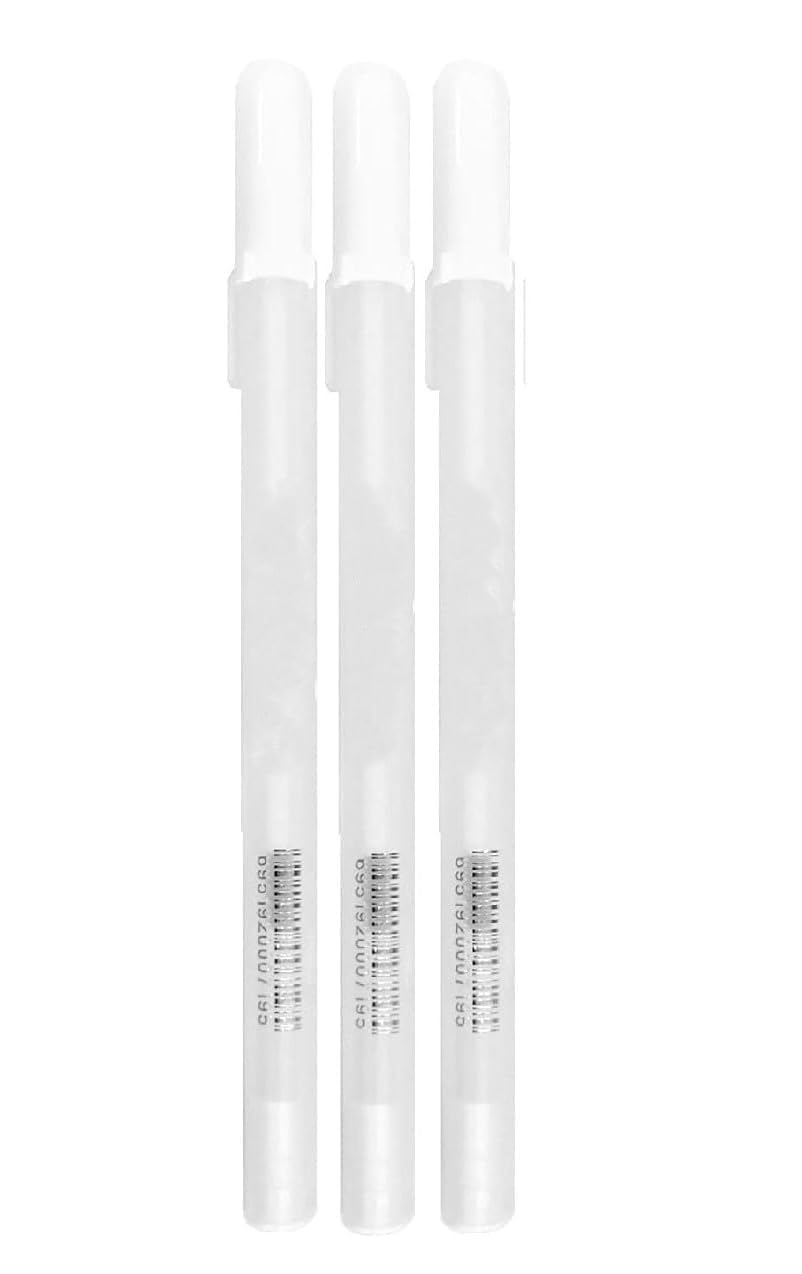 CRAFTREE - White Gel Pens for Smooth and Precise Writing - 1 mm Tip, Pack of 3, Ideal for Drawing, Mandala Arts, Students, Office, and More