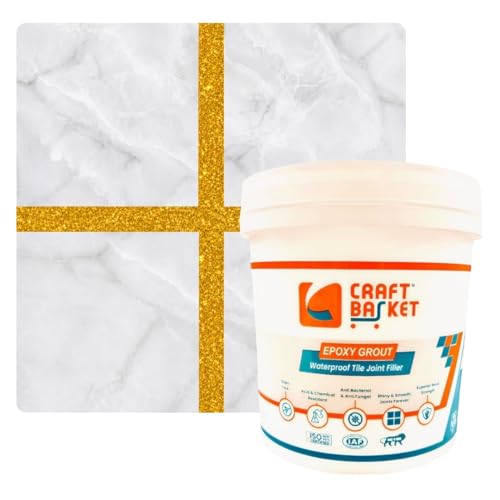 Image of LUXURY BRIGHT GOLD /SILVER /COPPER Glitter Epoxy Grout for Tiles, Waterproof, Tiles Gap Filler (Bright Gold Glitter, 100 g)