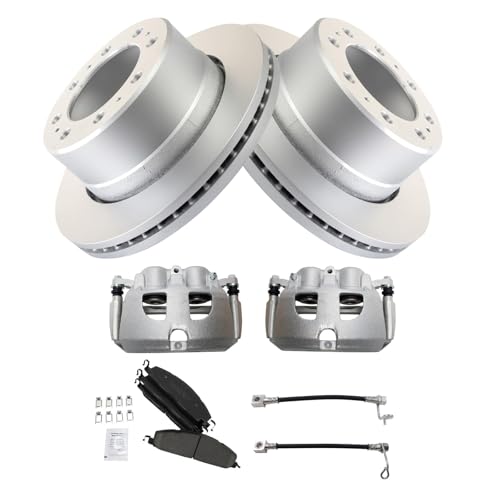 Image of TRQ Rear Brake Pad & Rotor Kit Premium G-Coated Ceramic Compatible with 2014-2014 Ram 2500
