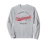 Vintage Cincinnati Ohio Queen City Red Text Sweatshirt