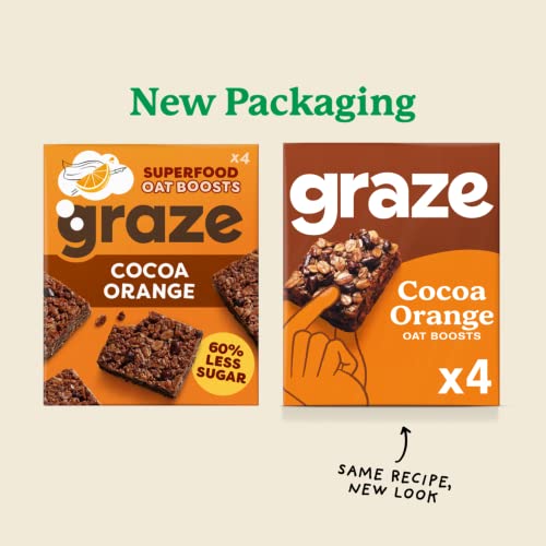 Graze Healthy Snacks - Cocoa Orange Oat Snack Bars, Vegan friendly 4x30g - Image 6