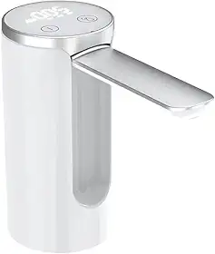 Bomba De Água Galão Recarregavel bebedouro Dispensador sugador puxador Automático Display Digital e Botão Smart Touch Linha Premium (Branco)