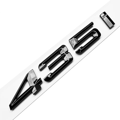Image of 435i Rear Gloss Black 3D Trunk Lid Car Badge Emblem Decal Number Letter for BMW 4 Series with Adhesive Backing