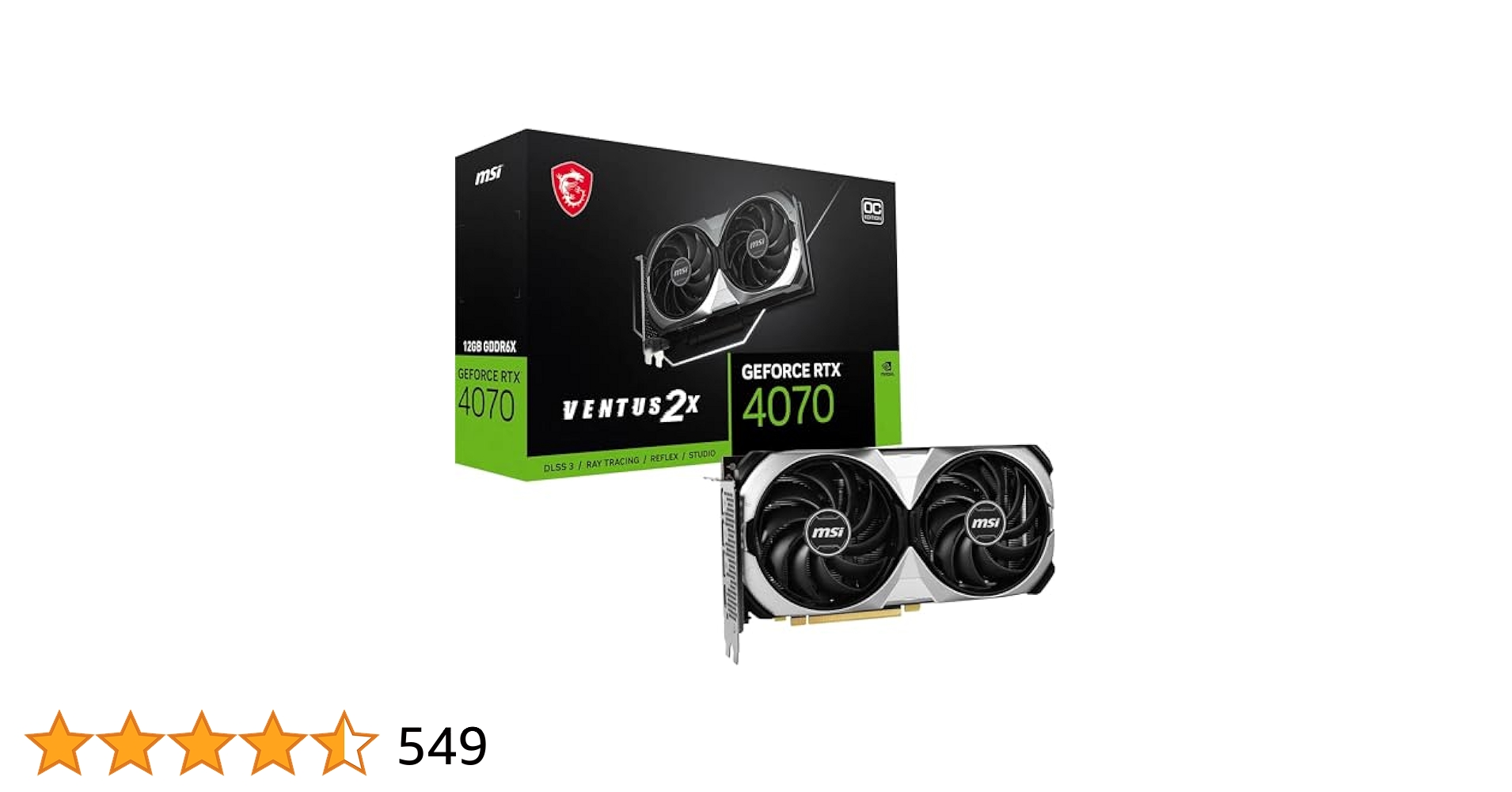 Amazon | Faboni MSI RTX 4070 OC 12GB Ventus 2X Graphics Card