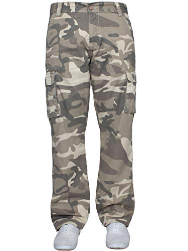 Kruze Mens Combat Cargo Trousers Camouflage Green Camo Summer Pants All Waist4
