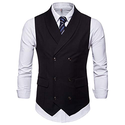 YFFUSHI Mens Slim Fit Dress Vest - Formal Turn Down Collar Premium Button Down Waistcoat