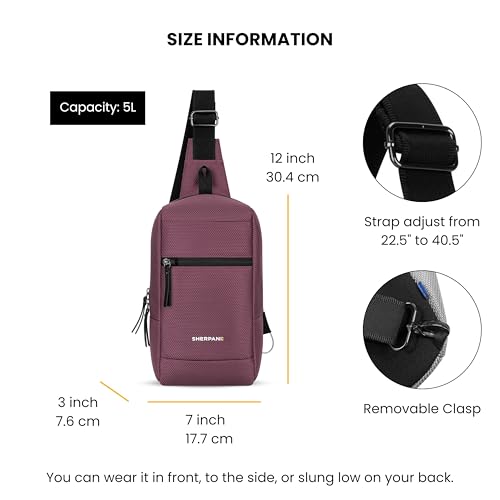 Image of Sherpani Metro, Reversible Anti-Theft Sling Bag, 5L Travel Crossbody Backpack, Chest Purse for Travel, Hiking, or Everyday