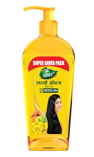 Image of DABUR Sarson Amla Hair Oil 600 Ml|Strengthen The Hair Follicles|Reduces Friziness|Conditions Dry & Damaged Hair
