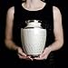 Trupoint Memorials Cremation Urns for Human Ashes, Decorative Burial Urn for Adult Men and Women, Large Opal with Silver Lining