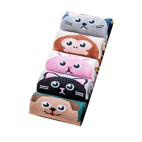 DaMohony Kinder Zehensocken 5 Paar Cartoon Tier 5 Finger Baumwollsocken Söckchen für Jungen Mädchen Cover
