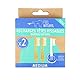 Feel Natural - Nachfüllpack für Zahnbürste mit Schraubverschluss aus natürlichem Bambus mit Schraubkopf – Härtegrad Medium – 2 Stück